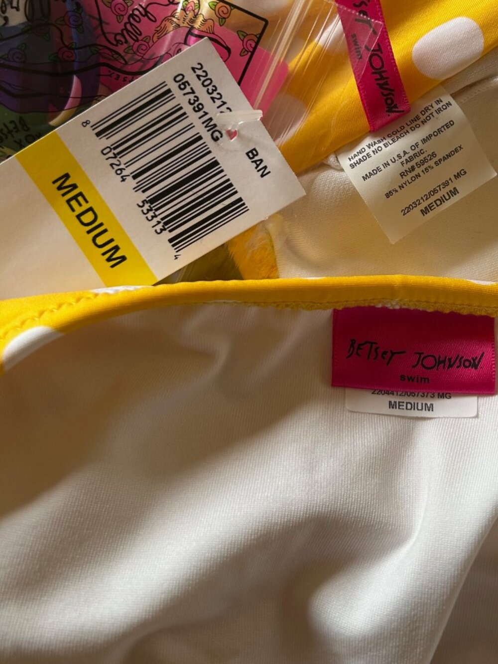 Vintage Betsey Johnson Yellow Polka Dot Bikini Set - Picture 7 of 7